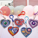 5pcs DIY Diamond Painting Heart Keychain Full Special Shaped Drill (QC001)