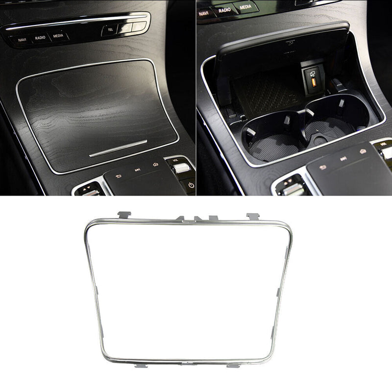 For Mercedes Benz W253 W205 15-20 Center Console Ashtray Cup Holder Trim Chrome