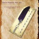Calligraphy Feather Dip Pen+5 Nib Writing Ink Quill Fountain Pen (Purple) Newly