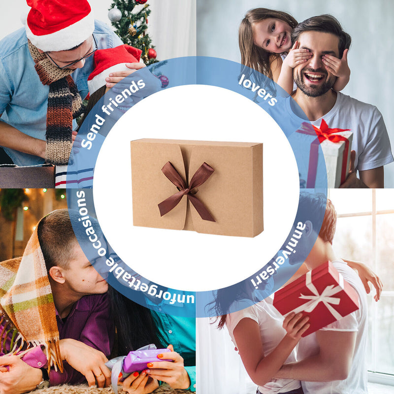 Gift Boxes 10 Packs, Kraft Paper, Presents Package Wrap (17.5 X 11.5 X 5cm)