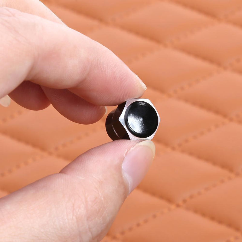 4pcs Universal Aluminum Car Wheel Tire Valve Stem Caps Dust Covers (Black)