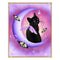 Black Cat Round Diamond Painting DIY Embroidery Kit Cross Stitch Home Decor