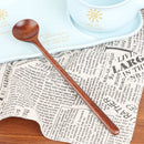 Japanese-Style Mixing Round Soup Scoops Long Handle Wooden Spoon Tea Spoons