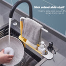 Telescopic Sink Storage Rack Holder Adjustable 2-in-1 Sink Basket (Yellow) Newly