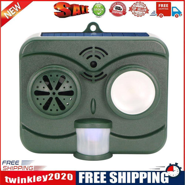 Solar Bird Cat Dog Repeller Ultrasonic Waterproof Infrared Animal Repellent