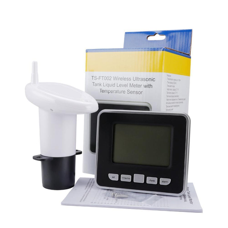 Ultrasonic Water Tank Level Meter Sensor w/Time Alarm Transmitter Receiver