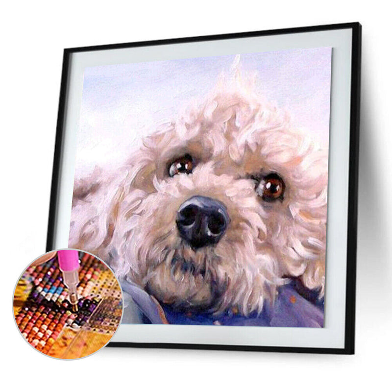 DIY Diamond Painting Kit Pet Dog Puppy 5D Full Round Rhinestone Art Picture