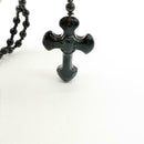 Black Obsidian Stone Cross Necklace Jewelry For Men Pendants