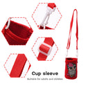 Round Messenger Strap Water Bottle Insulated Protective Bag (Red Owl)