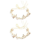 Women Floral Garland Flower Hairband Crystal Crown Headband Daisy Headwear