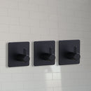 Punch Free Kitchen Towel Hanger Hooks Wall Mounted Bathroom Holder (Black) Newly