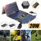 Waterproof 20W 5V Foldable USB Solar Panel Charger for Hiking (Camouflage)