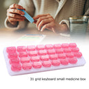 #A 31 Dividers Travel Container for Vitamins Digital Grid Keyboard Monthly Pill