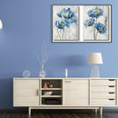 DIY Hand Painted 2 Panel Paint By Numbers Oil Canvas Pictures Flowers Kit C