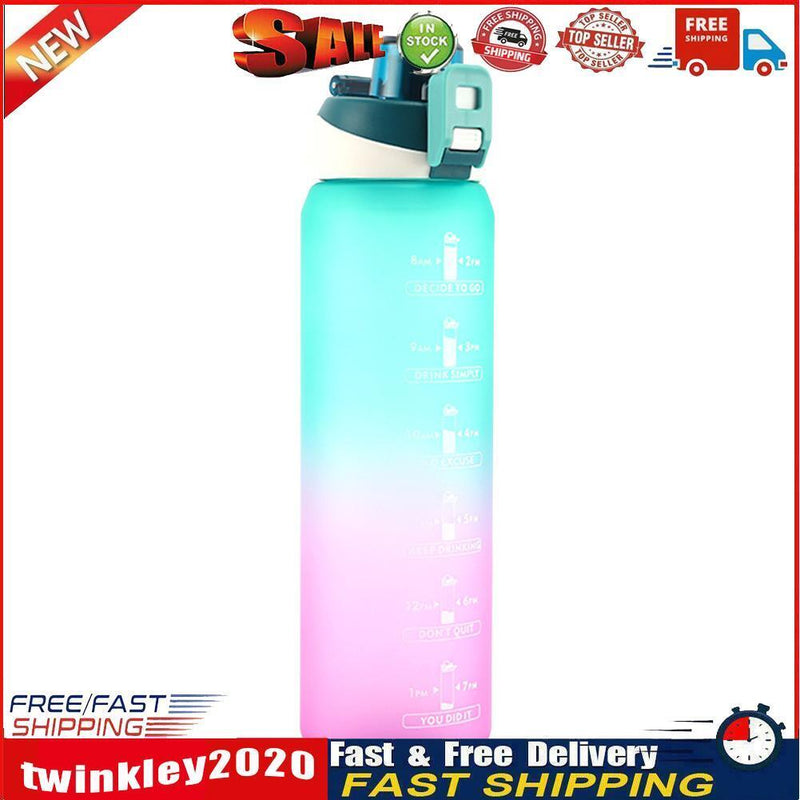 1000ML One-button Lock Sports Water Cup Leak-proof for Gym Outdoor (Green) Newly