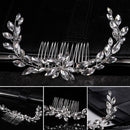 Crown Bridal Hair Ornaments Flower Hair Pin Hair Combs Leaf Crystal Tiara