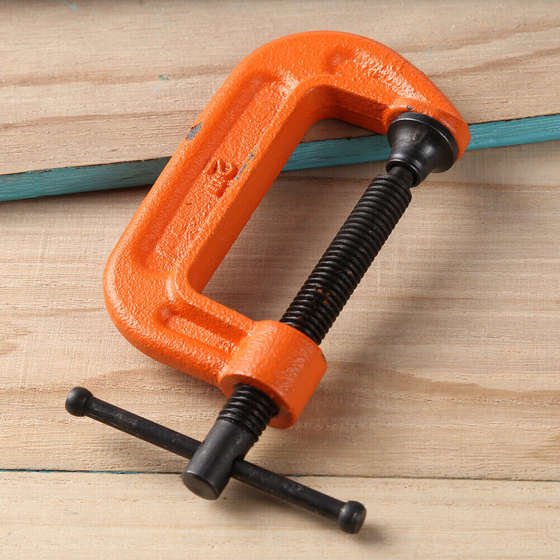 Heavy Duty G Wood Clamp Steel Woodworking Fixture for Carpentry (2 inch)