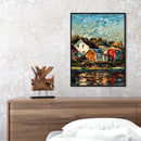 River House Frameless Picture Oil Paint By Numbers Hand Painted Picture Kit