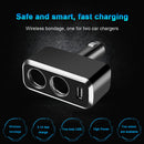 Car Cigarette Lighter Socket Splitter USB Charger Adapter for Phone (Black)