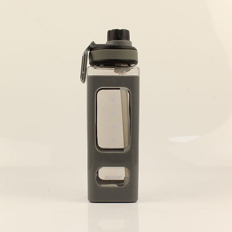 700ml Water Bottle for Sports Straw Cup Leakproof Drinking Bottles (Grey)