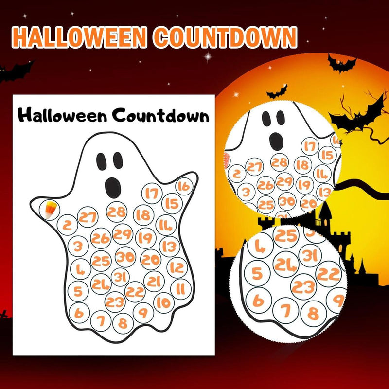 Halloween Countdown Calendar Poster Festive Atmosphere Pendant Wall Decor`