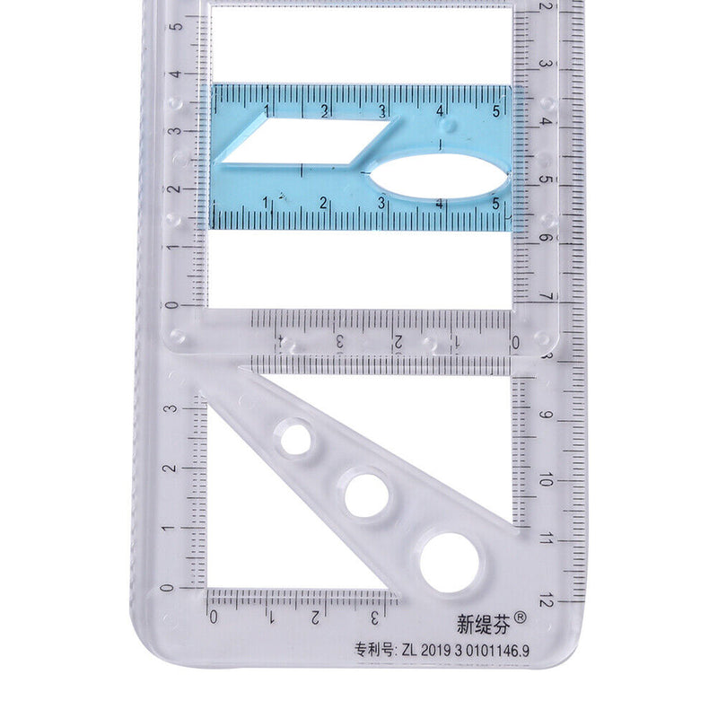Mathematical Stereo Geometry Template Geometric Drawing Ruler for School Office