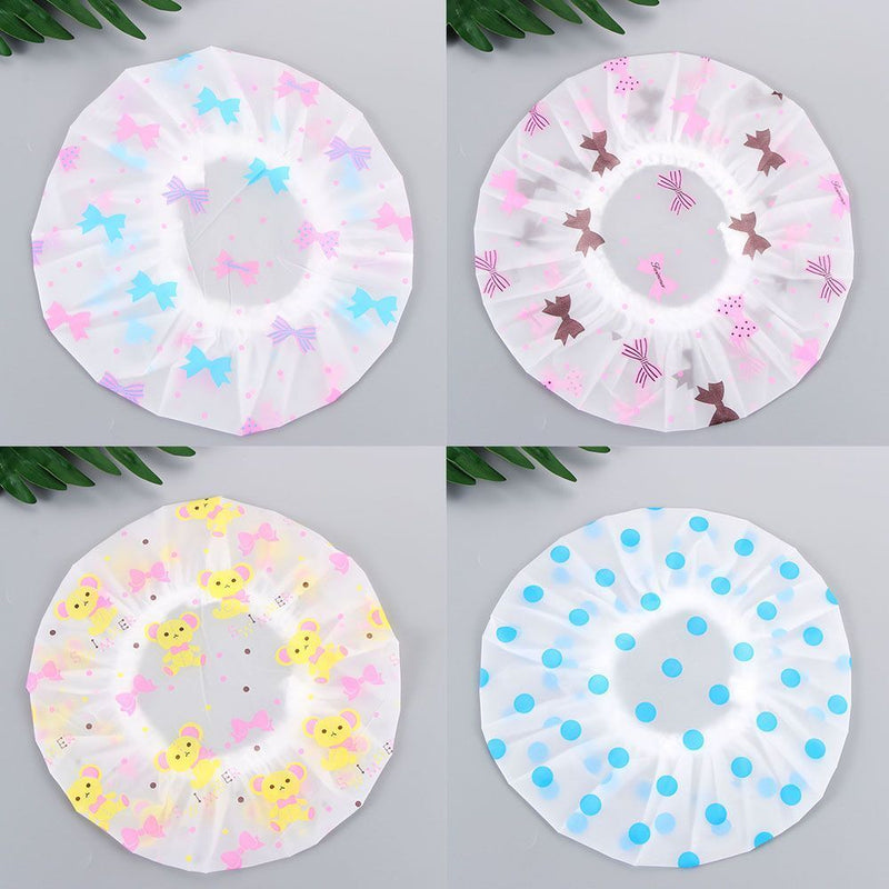 Waterproof Reusable Thicken Elastic Shower Cap Hair Cover Bath Hat Spa Bathing