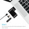 Mini Rotatable 3 Port USB Hub U Disk Reader Splitter for PC (USB 2.0 Black)