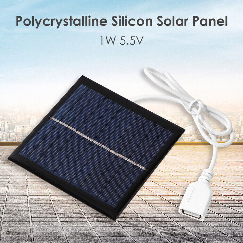 1W 5.5V USB Mini Solar Panel for DIY Phone Power Bank Fan Battery Cell Char