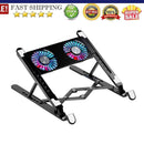 Silent Fan Laptop Cooler Pad Height Adjustable Notebook Stand for 11-17.3 inch