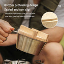 Bamboo Wood Camping Sierra Cup Bowl Cover with Handle for Outdoor BBQ Hiking