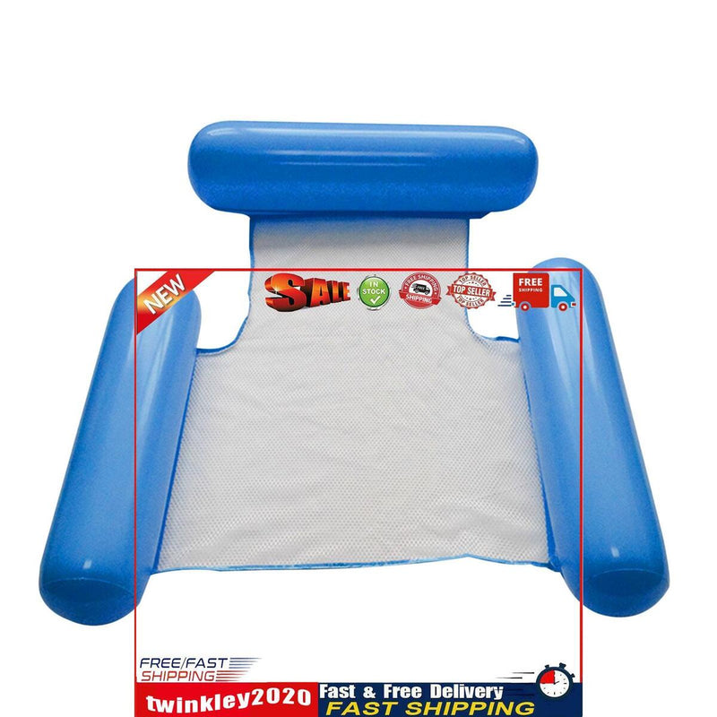 Water Inflatable Floating Net Chair/Swimming Pipes Net Pockets (Dark Blue) Newly