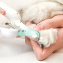 Pet Nail Clippers Stainless Steel UV LED Light Cutter Trimmer Tool (Green) Newly