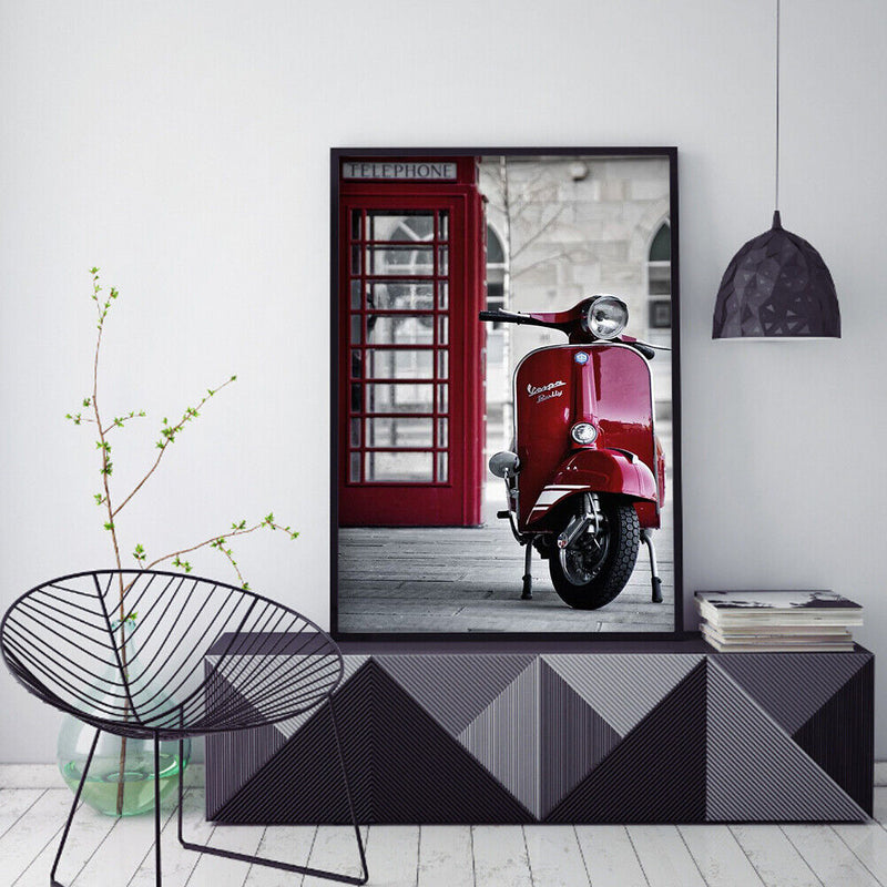 DIY 5D Mosaic Red Motorcycle Rhinestone Drawing Full Round Diamond Painting Kit