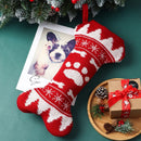 Party Decoration Pet Dog Christmas Stockings Knit Hanging Bone Shape Stockings