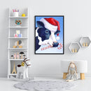 Hand Painted Oil Paint by Numbers DIY Christmas Cow Drawing Wall Decoration Gift