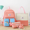 #A Teenager Class Bookbag Rucksack Rainbow Hit Color Shoulder Crossbody Bags