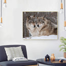 Full Embroidery Snow Wolf 3-Beach 11CT Printed Cross Stitch Cotton DIY Kit