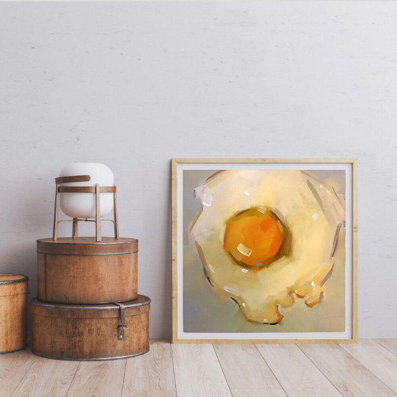 Hand Painted Oil Paint by Numbers DIY Poached Egg Drawing Wall Decoration Gift