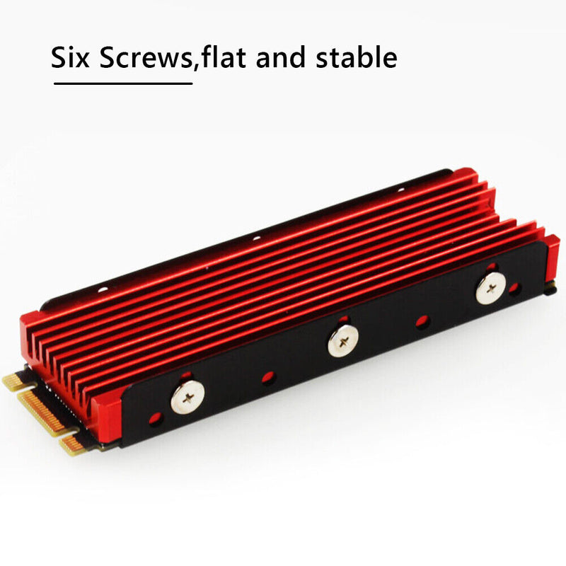 JEYI M.2 NVME NGFF 2280 SSD Heatsink Computer Cooling Thermal Pads (Red) Newly