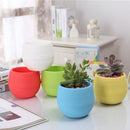 Plastic Round Small Flower Pot Indoor Unbreakable Bonsai Plant Pot (Green)