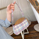 Plaid Print Underarm Bag Fashion Cloth Handbags Women Shoulder Bag Daily Clutch