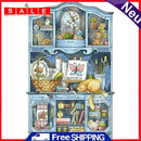Partial Embroidery Set Cross Stitch Needlework Kit 14CT House Cabinet Artwork