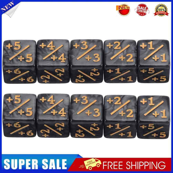 #A 10pcs Dice Counters 5 Positive +1 -1 5 Negative Gathering Table Game Funny Di