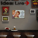 Couple Sheet Metal Drawing Metal Painting Tin Wall Home Poster Bedroom Sign