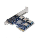 PCI-E 1 to 4 Riser Card 4 Ports USB HUB PCI Express 1X Expansion Adapter Newly