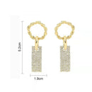 Wedding Square Crystal Earrings Luxury Earrings Bridal Jewelry Drop Earrings