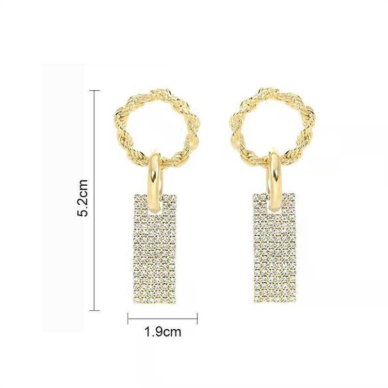 Wedding Square Crystal Earrings Luxury Earrings Bridal Jewelry Drop Earrings