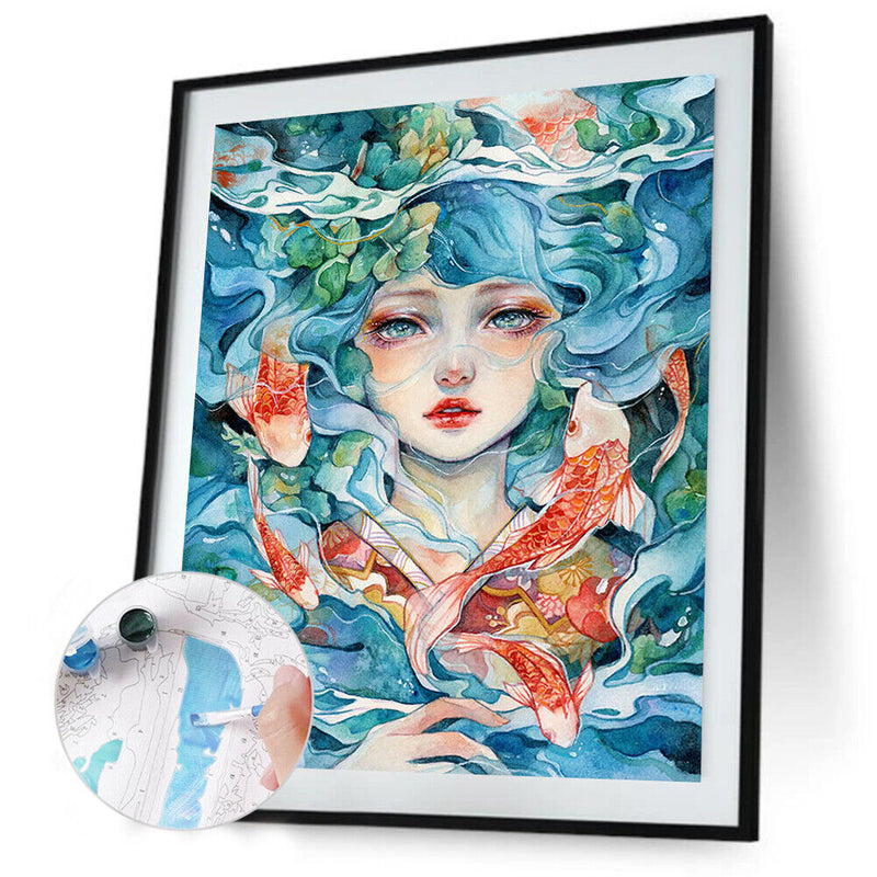 Oil Paint By Numbers Painting Girl Coloring Picture Drawing