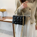 Women Simple Chain Plaid Grid Single Shoulder Bag Female Daily Messenger Bag